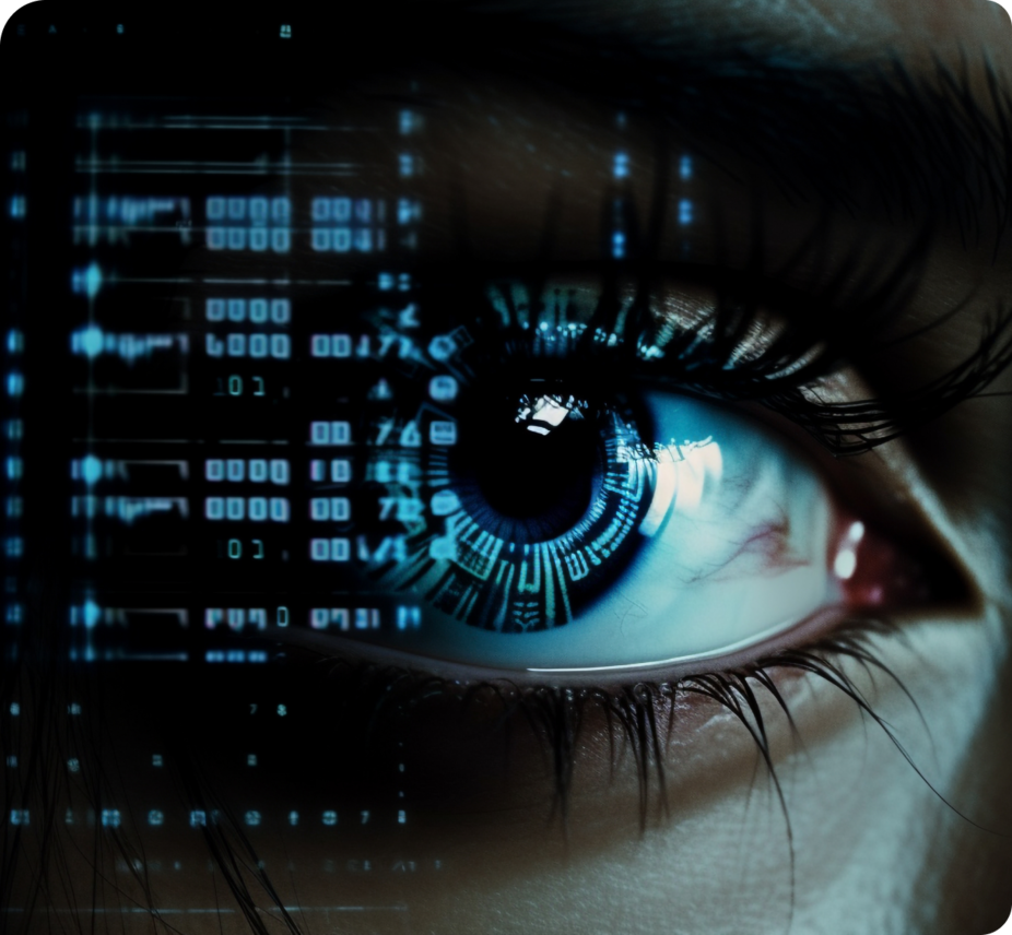 mujer-cyborg-ojos-azules-observa-datos-informaticos-futuristas-generados-ia 1